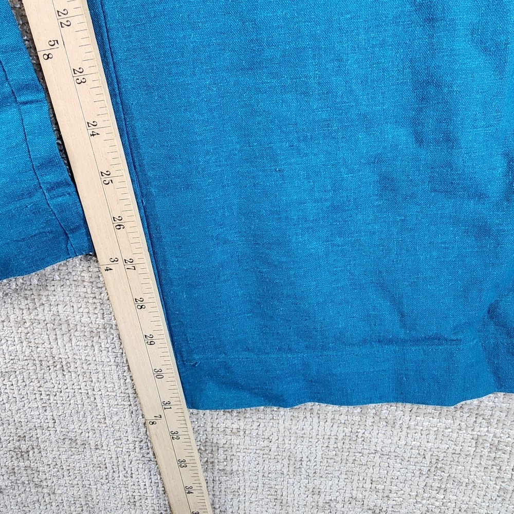 Pendleton Linen Blend Wide Leg Pants Womens 12 Turquoise Zip Button NWT - Picture 6 of 14